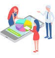 people analyzing chart doing data analysis vector image vector image
