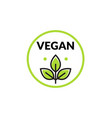 vegan plant icon logo vegetarian symbol vector image vector image