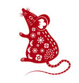 chinese mouse in traditional paper cut style vector image vector image
