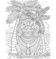 coloring page with thai demon creature vector image