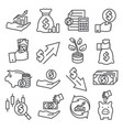 economy line icons set on white background vector image