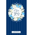wedding card with gibiscus flowers vector image