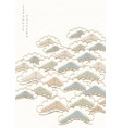 hand draw wave background with japanese pattern vector image