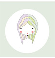 horoscope gemini sign girl head vector image