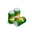 isometric cans of beer isolated on white aluminum vector image
