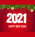 new year card with christmas fir tree garlands vector image