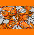 pattern with basketball items sport club vector image