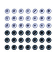 screw heads cartoon round and hexagon screw-bolt vector image