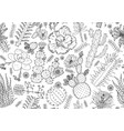 cactus seamless pattern and flowers cozy cute vector image vector image
