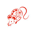 chinese mouse in traditional paper cut style vector image vector image