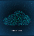 digital cloud global structure data storage vector image vector image