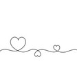 line drawing of hearts vector image vector image