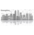outline guangzhou china city skyline with modern vector image