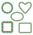 set of decorative floral borders in vintage style vector image