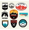 set of ski patrol mountain badges and logo patches vector image