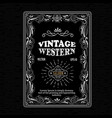 vintage frame border western label hand drawn vector image vector image