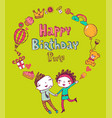 birthday doodle icons vector image vector image