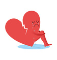 broken heart is crying symbol of love sitting vector image