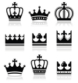 crown royal family icons set vector image