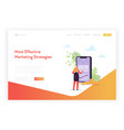 mobile marketing landing page template banking vector image