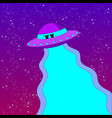 ufo with cats in starry sky vector image vector image