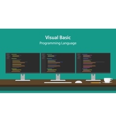 Visual basic programming language Royalty Free Vector Image