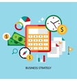 business strategy planning icon flat set vector image
