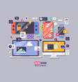 process of developing interface for digital vector image vector image