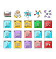 chemical science chemistry icons set vector image vector image