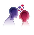 man woman looking at each other paper cut vector image
