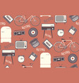 seamless pattern with 80s years old objects retro vector image