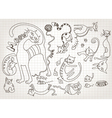 funny hand drawn doodles vector image