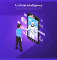 isometric artificial intelligence ai vector image