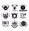 set of vintage carpentry tool labels and logo vector image