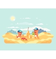 sand castle on beach vector image