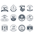 tailor shop black labels icons set vector image vector image