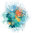 color background of paint splashes vector image vector image