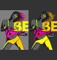 color fashion woman neon lights rainbow make-up vector image vector image