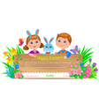 easter holiday kids banner vector image