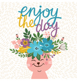 greeting card design enjoy the day lettering vector image vector image