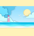 sea or ocean landscape beach with lighthouse vector image