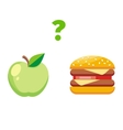 apple or burger food design flat vector image