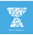 first communion invitation card vector image vector image