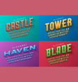 condensed original display set of fonts vector image
