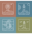 lighthouse logo design templates linear vector image vector image