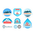 set of logos and emblem for travel to scandinavia vector image
