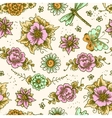 vintage floral colored seamless pattern vector image