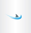 shark sign sea water wave icon vector image