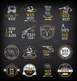 wild west badges design vintage western elements vector image