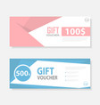pink blue cute pattern gift voucher template vector image